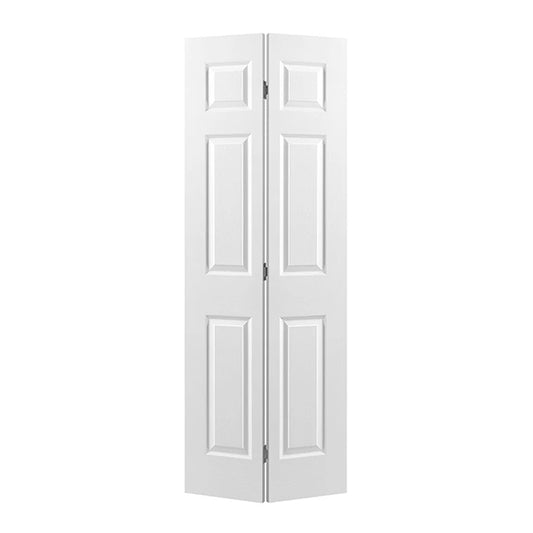 6-panel Hollow core Primed Molded Bifold Door Hardware Included