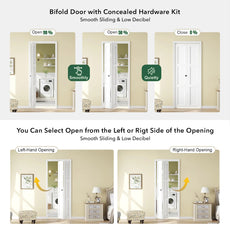 6-panel Hollow core Primed Molded Bifold Door Hardware Included