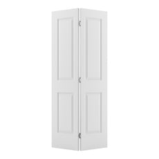 2 Panel Hollow Core White Molded Interior Folding Door For Closet With Lock Handle And Hardware Kits