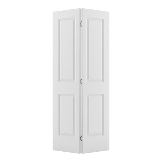 2 Panel Hollow Core White Molded Interior Folding Door For Closet With Lock Handle And Hardware Kits