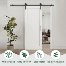 White Primed MDF Solid core Single Barn Door (Hardware Included)