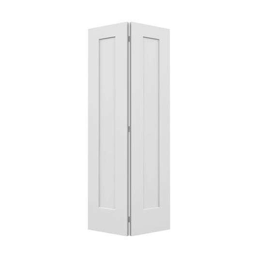 Hollow Core White Shaker Interior Folding Door For Closet With Lock Handle And Hardware Kits