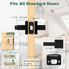 Matte Black Modern Privacy Door Handle with Lock