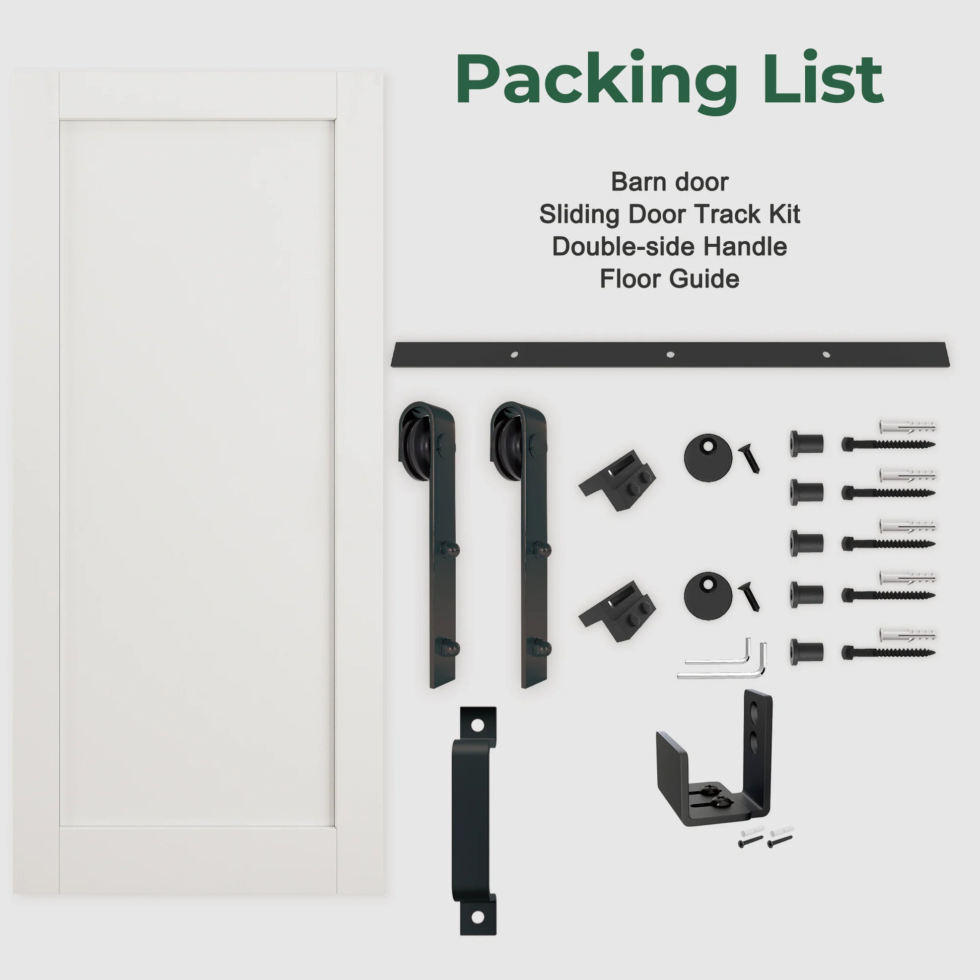 White Primed MDF Solid core Single Barn Door (Hardware Included)