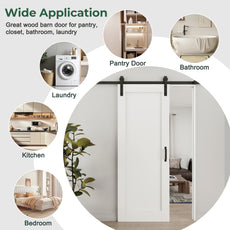 White Primed MDF Solid core Single Barn Door (Hardware Included)