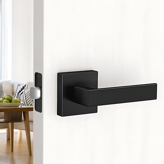 Door Handles Matte Black - Passage Door Knobs Interior Square Door Levers
