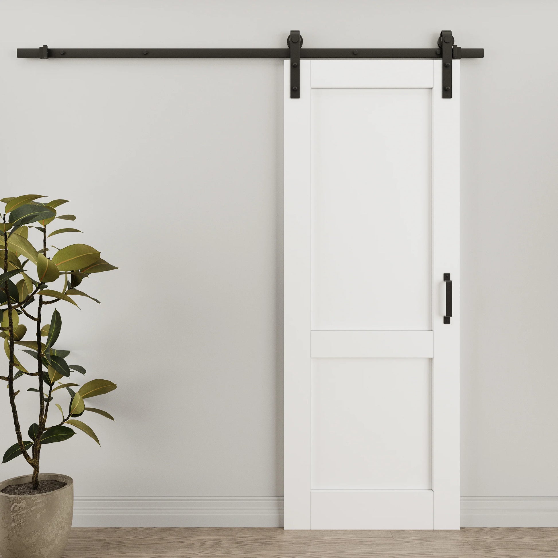 White Primed MDF Solid core Single Barn Door (Hardware Included)