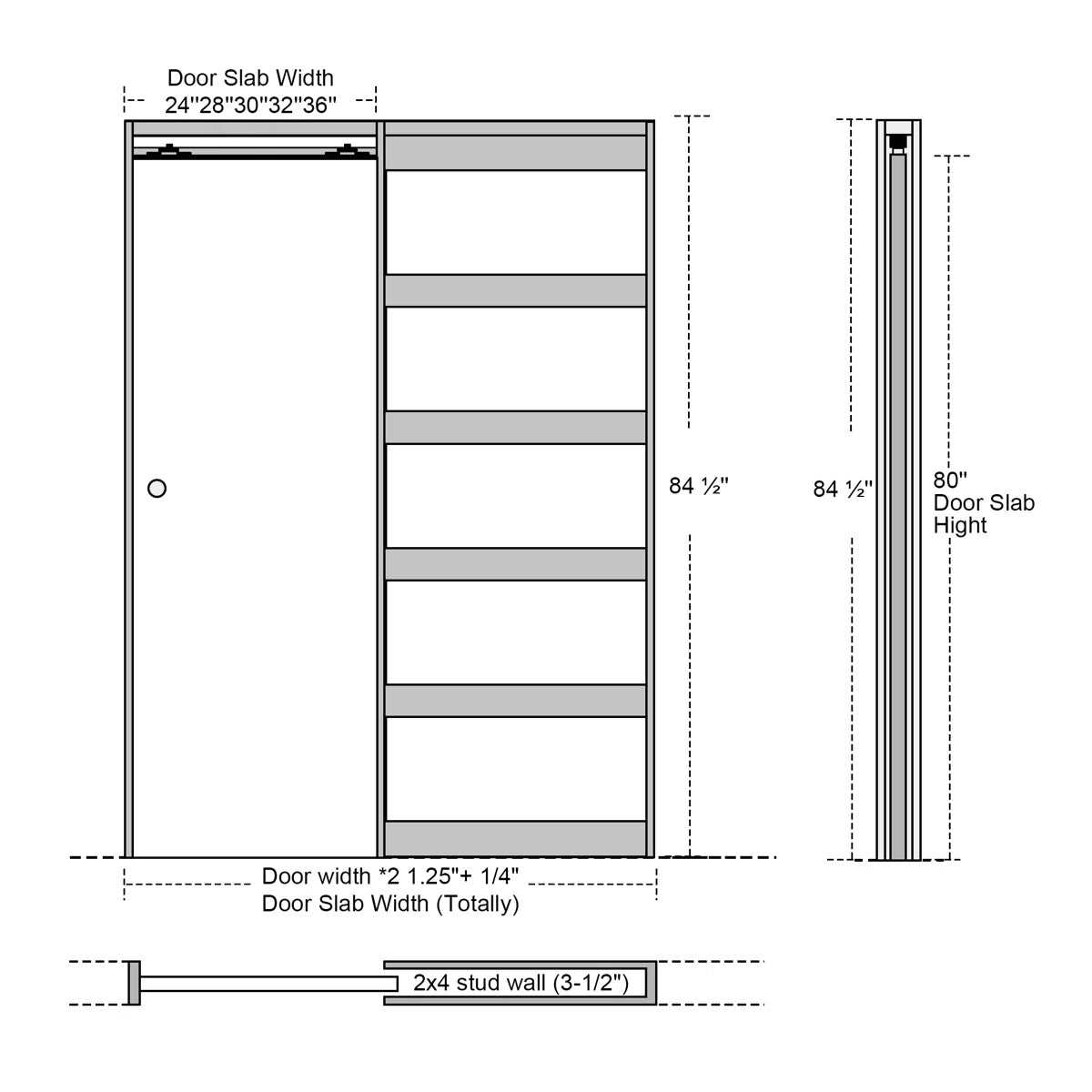 Interior Sliding Pocket Door Panel Pantry Sliding Door