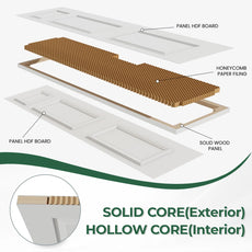 6-panel Hollow core Primed Molded Bifold Door Hardware Included