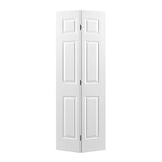 6-panel Hollow core Primed Molded Bifold Door Hardware Included