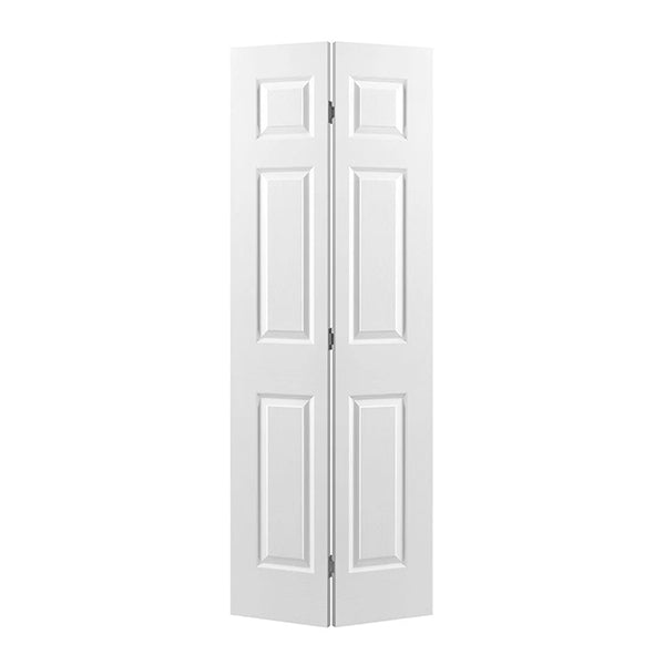 6-panel Hollow core Primed Molded Bifold Door Hardware Included